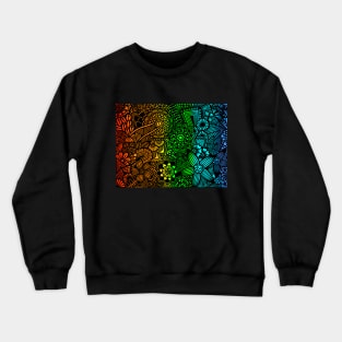 Rainbow Zentangle Pattern Crewneck Sweatshirt